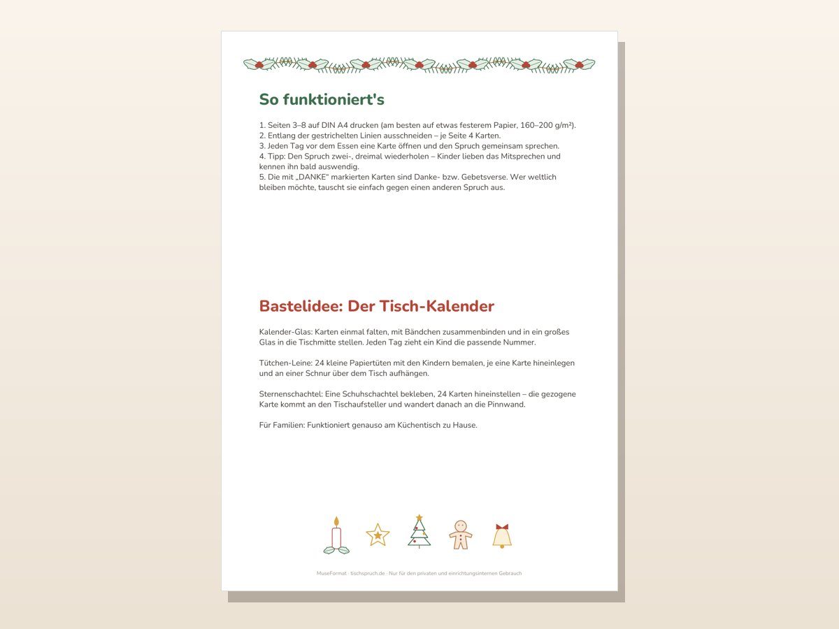 Adventskalender Kita-Tisch – Anleitung und Bastelideen