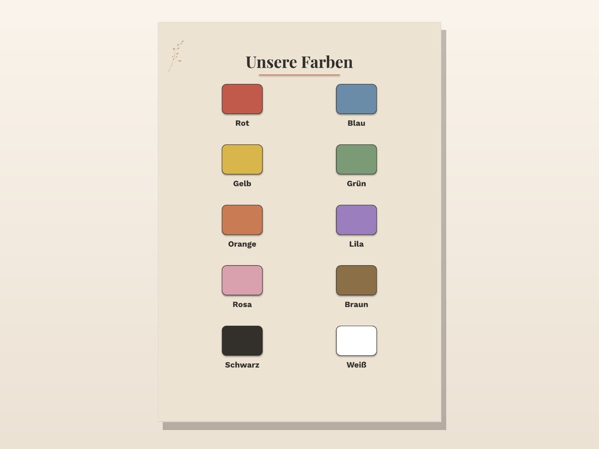 Modulares Klassenzimmer-Set – Poster Farben