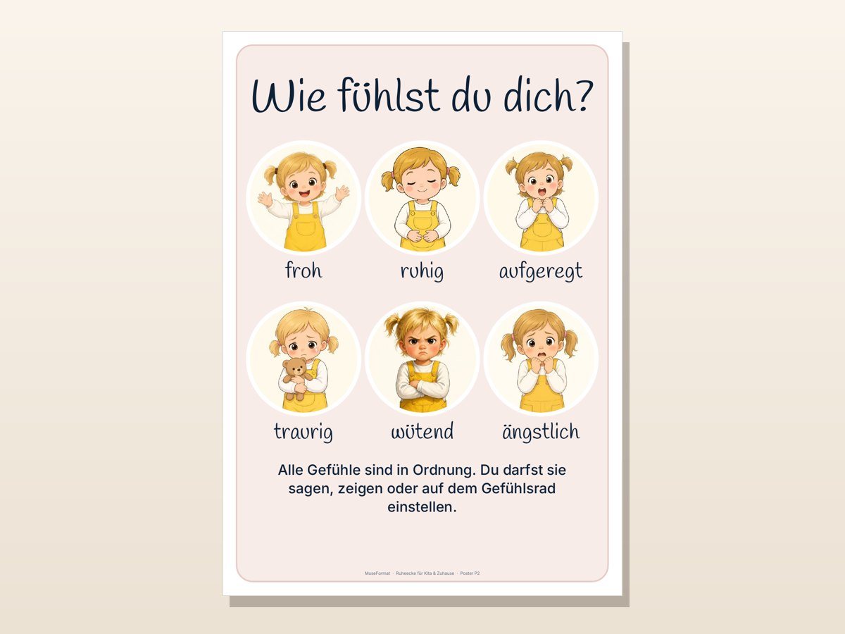 Ruheecke Kita & Zuhause – Poster „Wie fühlst du dich?“
